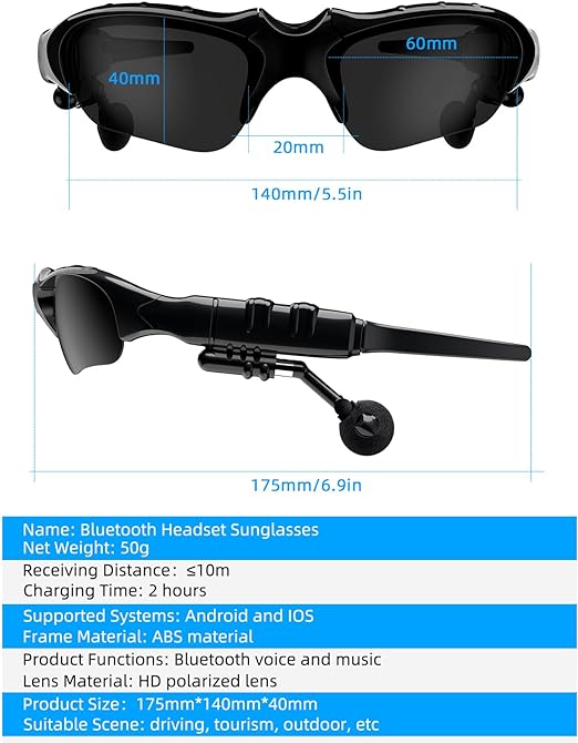 High-Tech Outdoor Bluetooth Sunglasses with Polarized Lenses